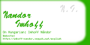 nandor imhoff business card